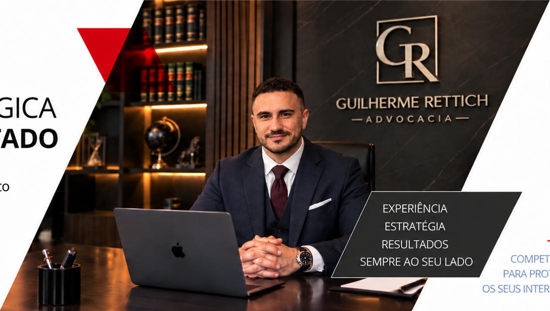 Guilherme Rettich em seu escritório. Experiência, estratégia, resultados, sempre ao seu lado.