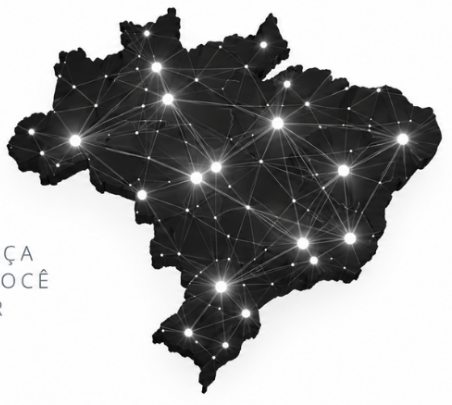 Mapa do Brasil conectado por uma rede de pontos